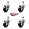 Service Caster 3.5 Inch Hard Rubber Wheel Swivel 3/8 Inch Threaded Stem Caster Set SCC SCC-TS20S3514-HRS-381615-4 - alternate 5